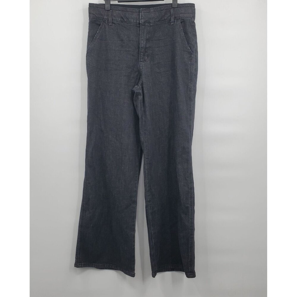 Wit & Wisdom Skyrise Double Waistband Wide Leg Trousers Pants Women Size 8 Denim